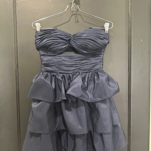 Elegant Strapless Navy Dress
